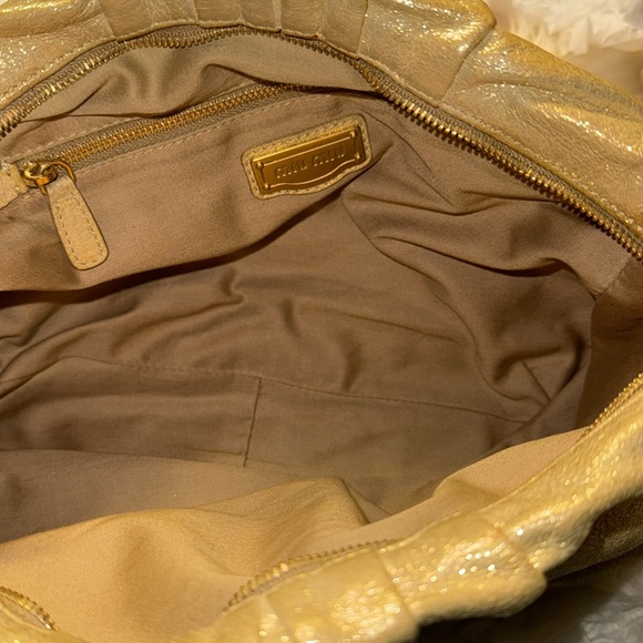 Miu Miu Clutch Bag Pouch Multi Case Leather in Gold EUC - Picture 11 of 13